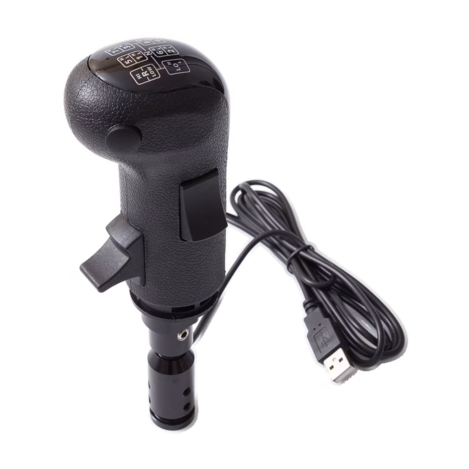 Simline SKRS Truck Shift Knob with a side control switch and USB cable rear view